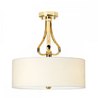 Falmouth Bathroom Semi Flush Ceiling Light In Polished Gold Finish BATH-FALMOUTH-SF-FG