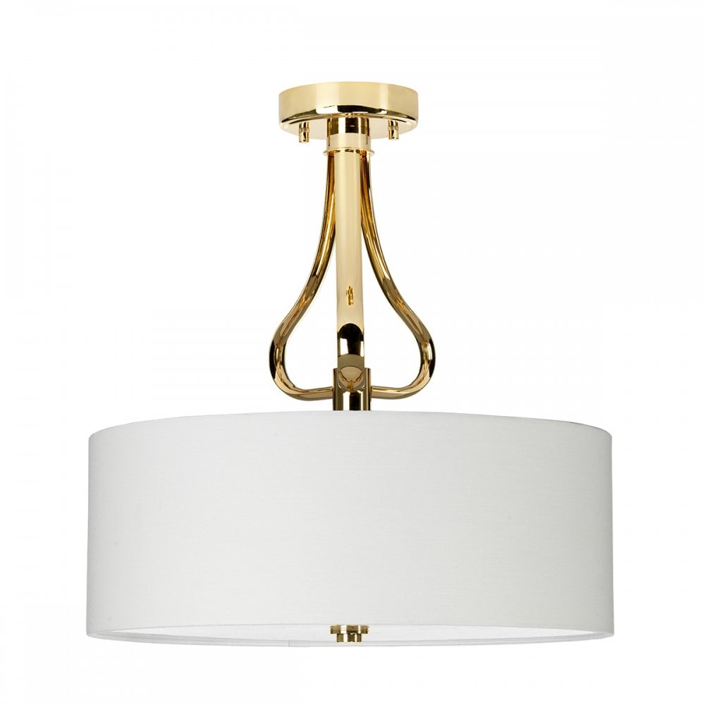 Falmouth Bathroom Semi Flush Ceiling Light In Polished Gold Finish BATH-FALMOUTH-SF-FG
