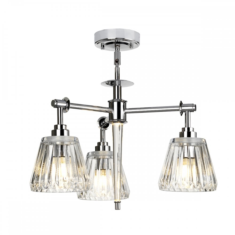 Agatha Bathroom 3 Light Ceiling Light In Polished Chrome Finish BATH-AGATHA3P-PC