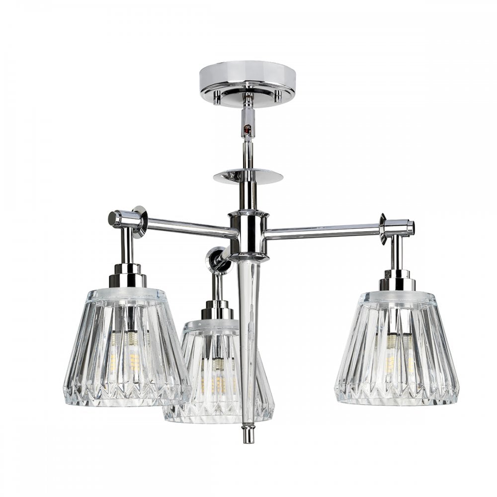Agatha Bathroom 3 Light Ceiling Light In Polished Chrome Finish BATH-AGATHA3P-PC