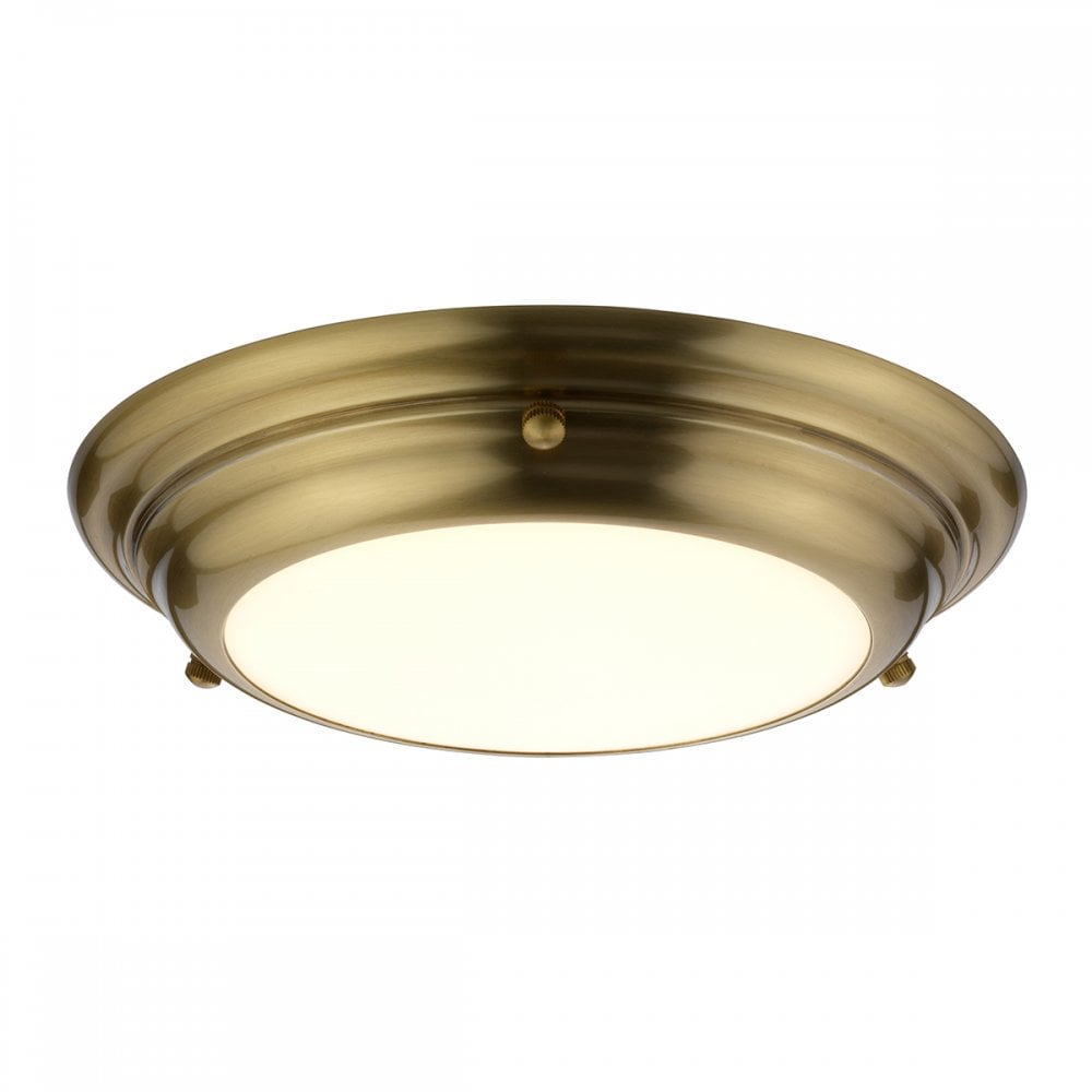 Welland Mini LED Flush Ceiling Light In Aged Brass Finish WELLAND/F/S AB