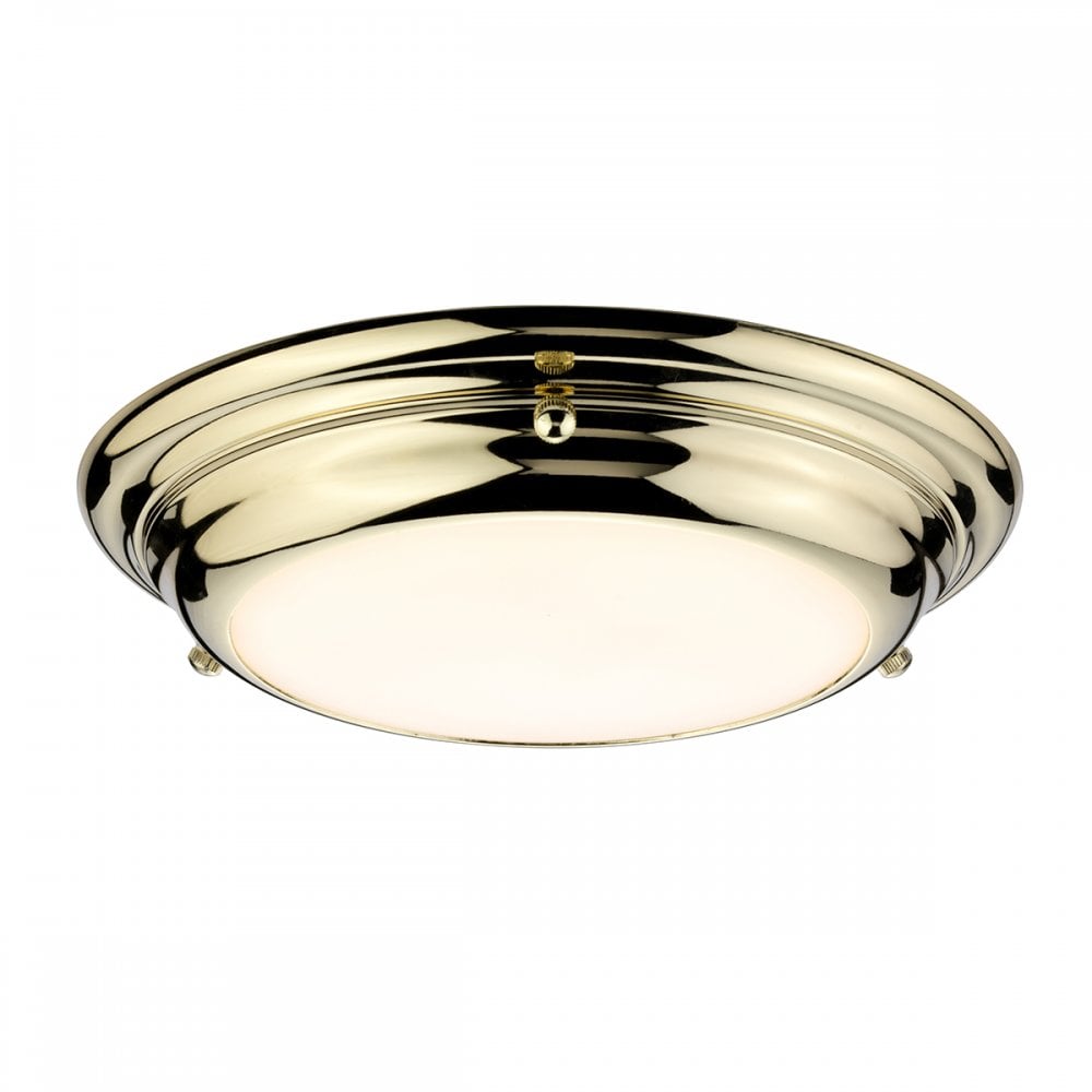 Welland Bathroom Mini LED Flush Ceiling Light In Polished Brass Finish WELLAND/F/S PB