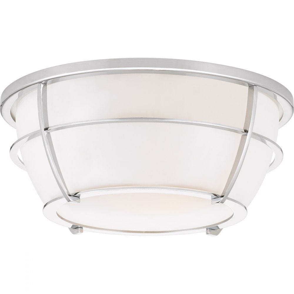 Chance Stylish Bathroom Flush Ceiling Light In Polished Chrome Finish QZ/CHANCE/F PC