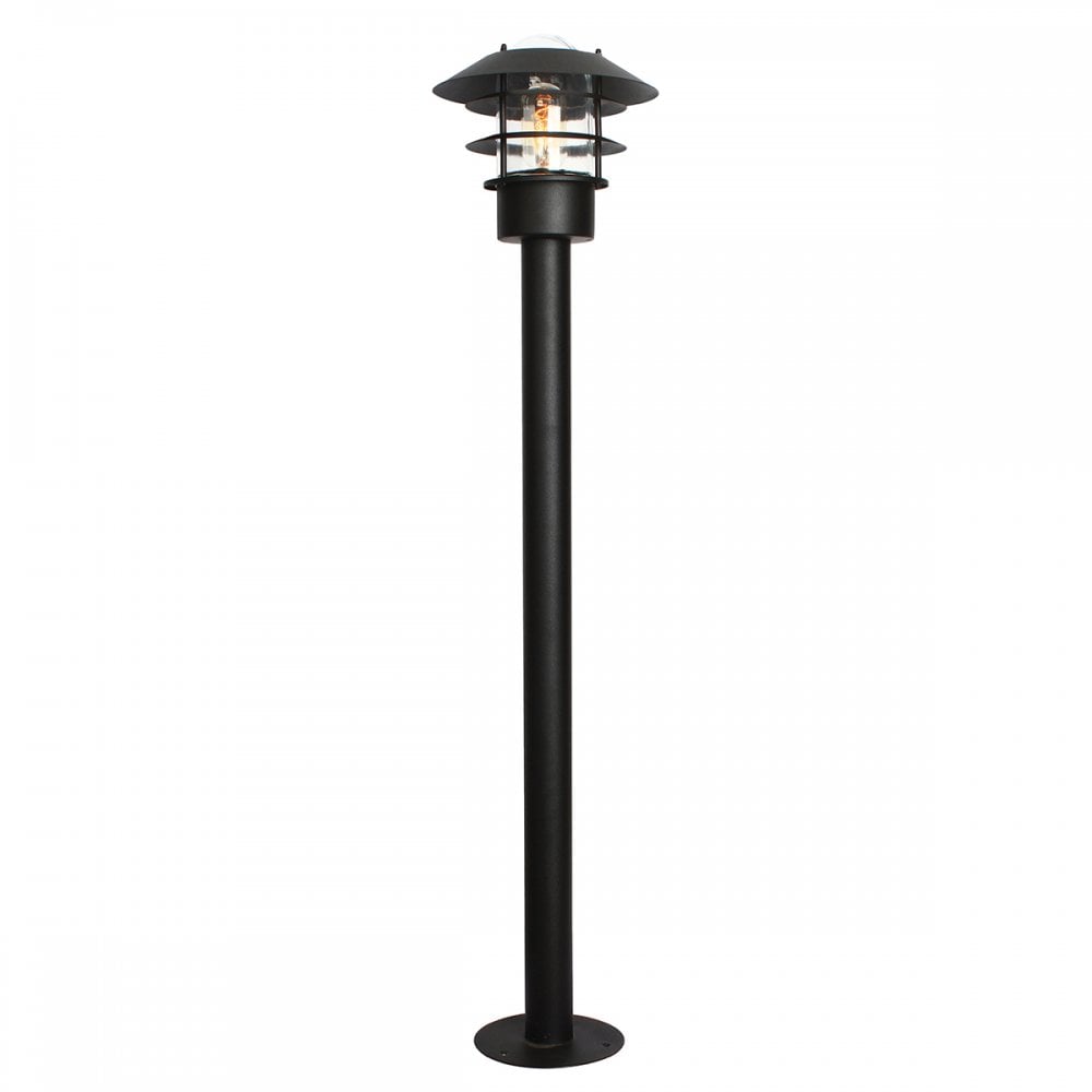 Helsingor Outdoor Bollard Lantern In Matt Black Finish IP44 HELSINGOR BOL BK