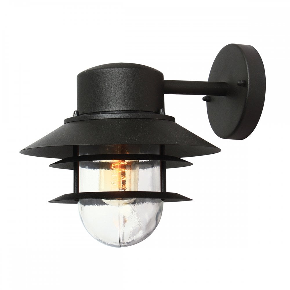 Copenhagen Outdoor Wall Lantern In Matt Black Finish IP44 COPENHAGEN BK