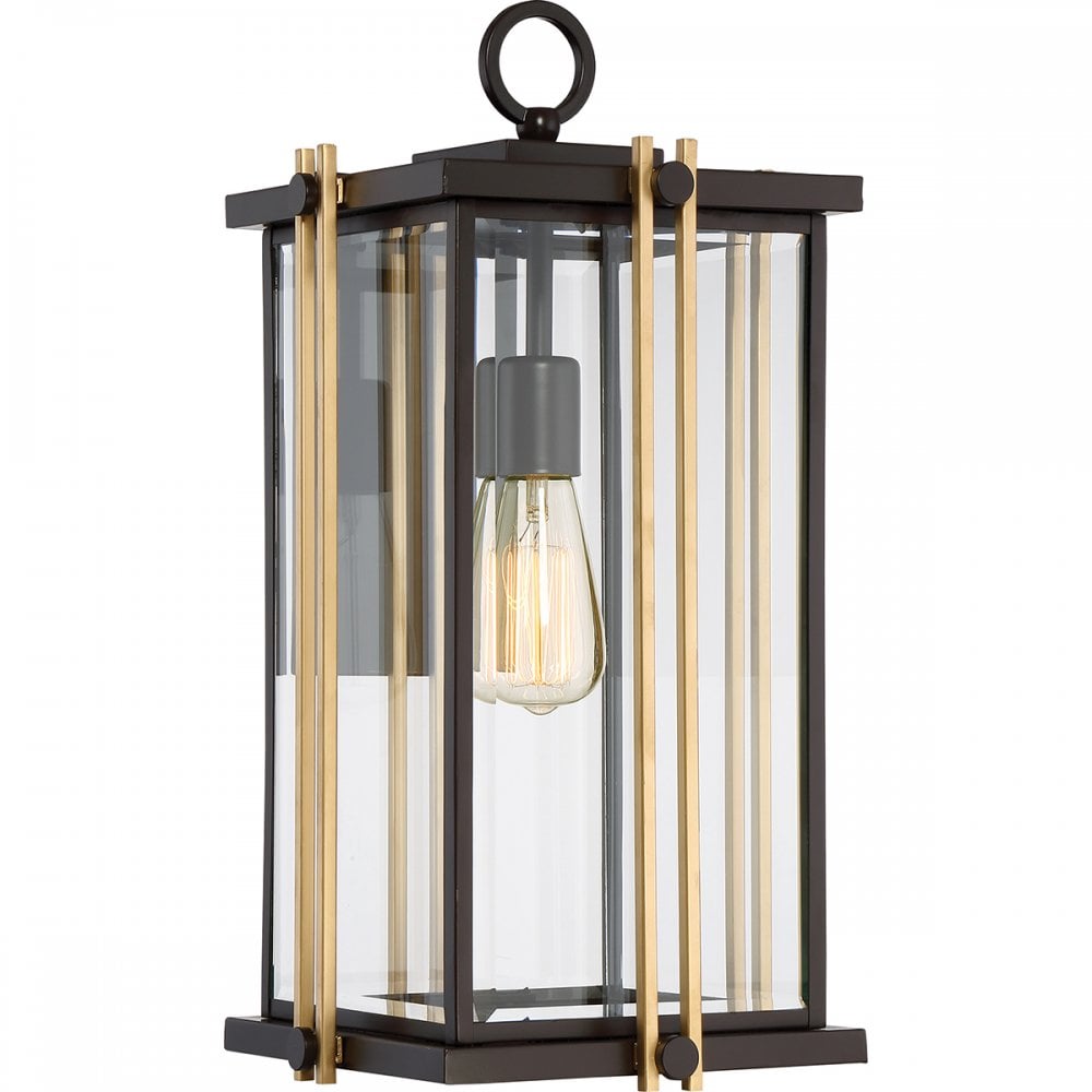 Golden Rod Large Outdoor Wall Lantern In Bronze And Gold Finish QZ/GOLDENROD2/L