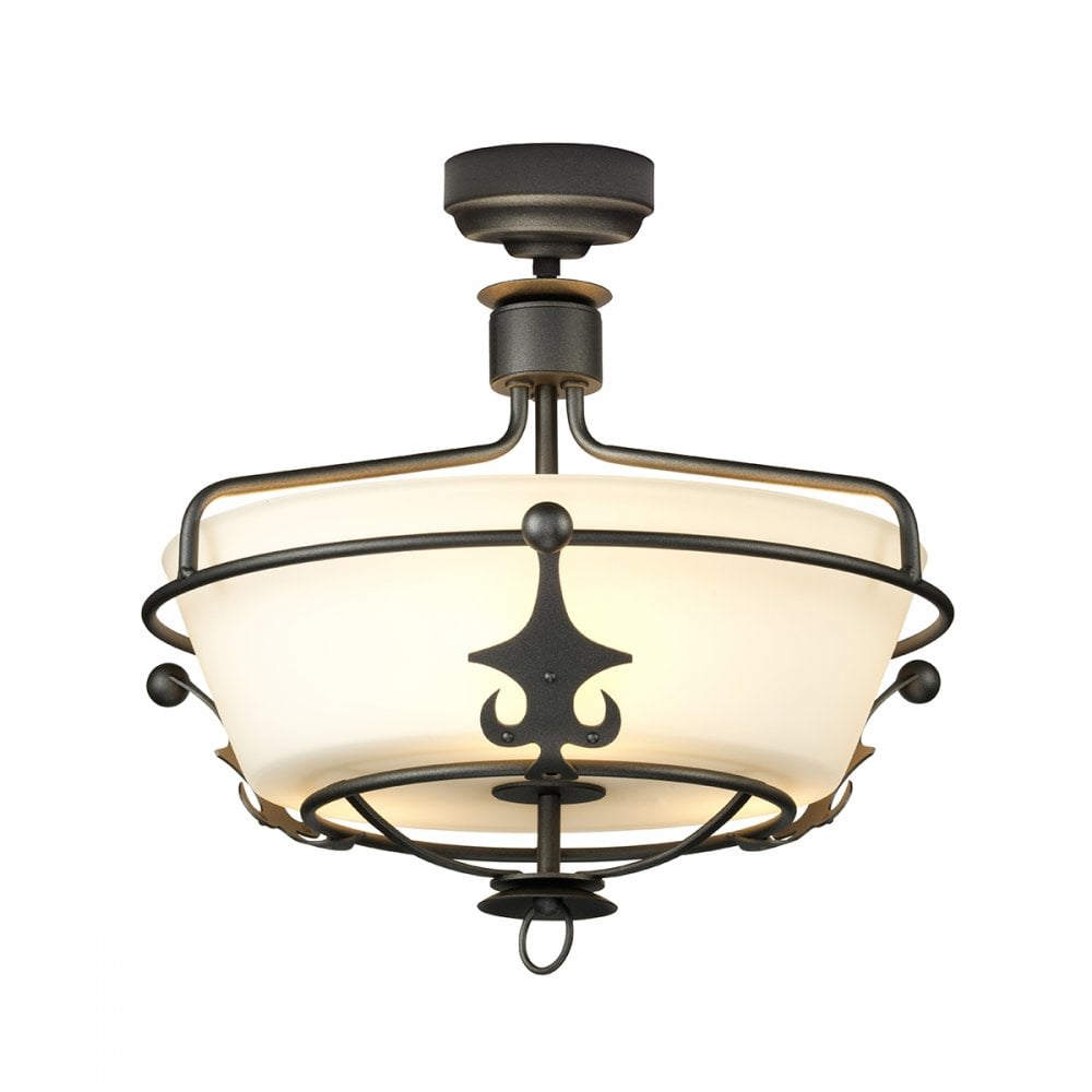 Windsor Classic 3 Light Duo Mount Ceiling Light In Graphite Finish WINDSOR/SF GR