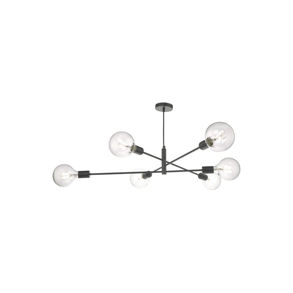 Alana Modern 6 Light Ceiling Pendant Light In Black Finish ALA0622