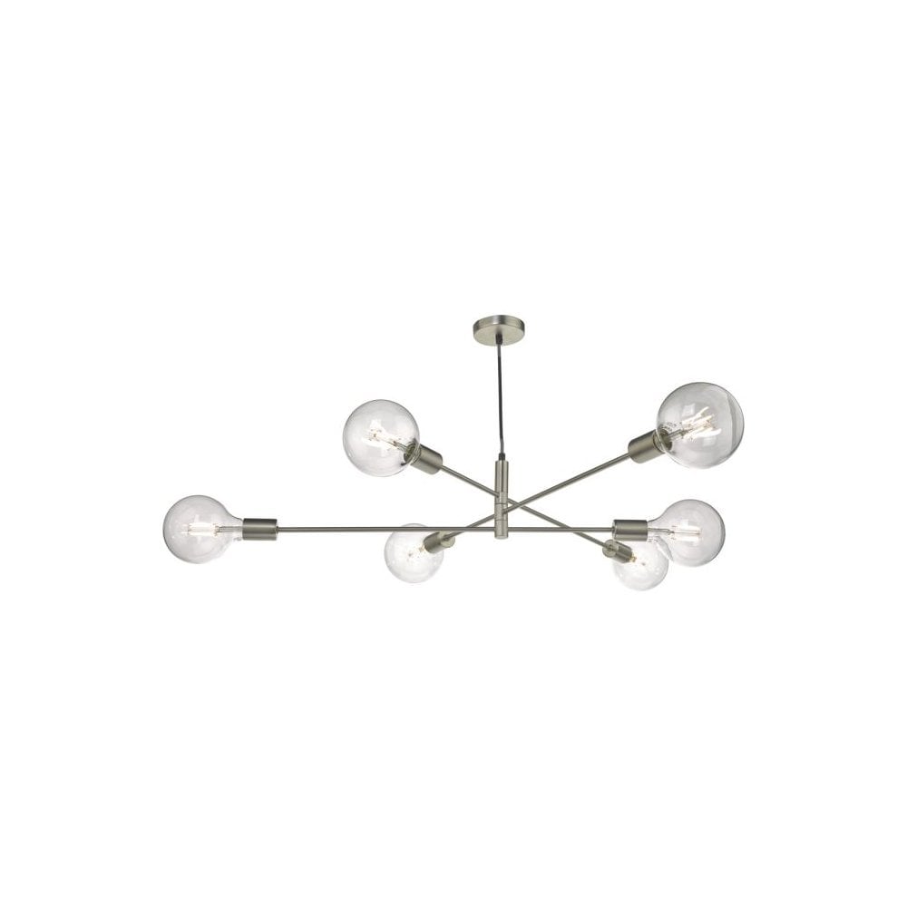 Alana Modern 6 Light Ceiling Pendant Light In Satin Chrome Finish ALA0646