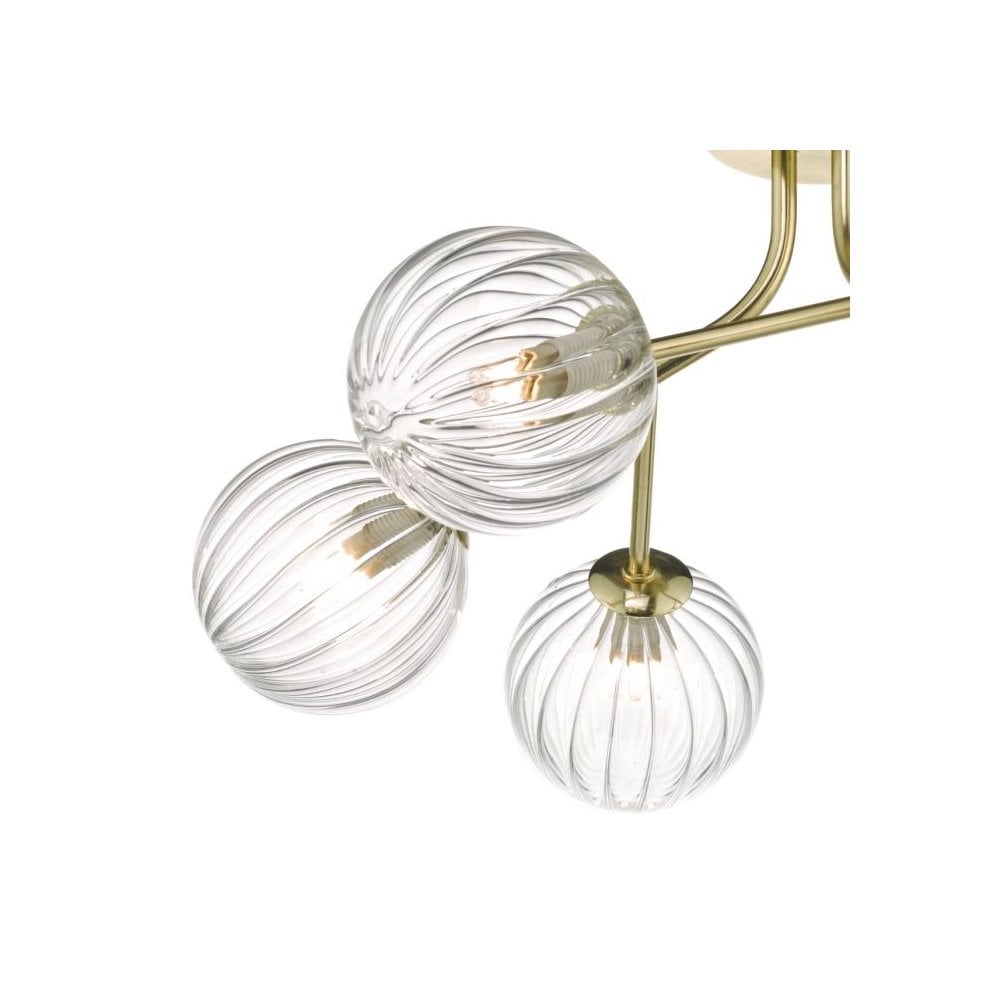 Yiska Contemporary 6 Light Semi Flush Light In Gold Finish YIS6435