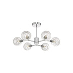 Tyka Contemporary 6 Light Semi Flush Light In Polished Chrome Finish TYK6450