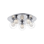 Zeke Contemporary 5 Light Flush Ceiling Light In Polished Chrome Finish ZEK5450