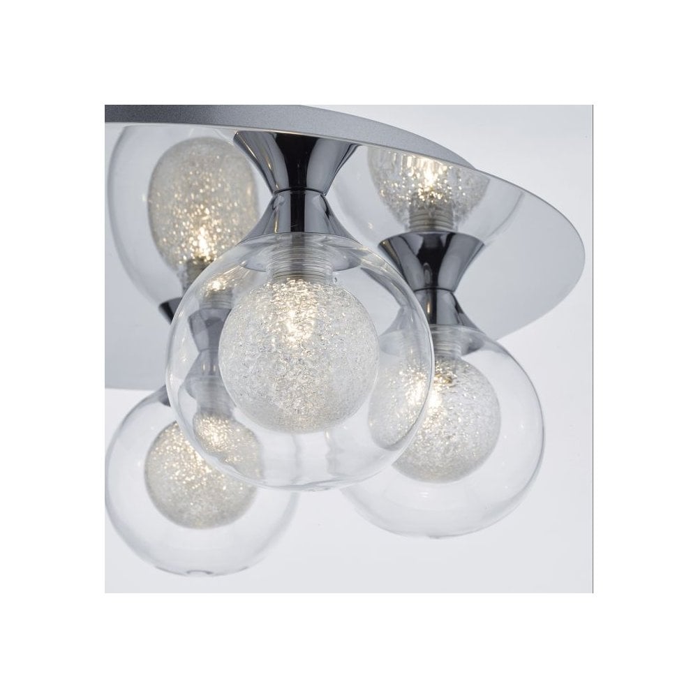 Zeke Contemporary 5 Light Flush Ceiling Light In Polished Chrome Finish ZEK5450