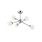Zeke Contemporary 6 Light Flush Ceiling Light In Polished Chrome Finish ZEK0650