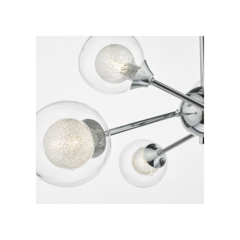 Zeke Contemporary 6 Light Flush Ceiling Light In Polished Chrome Finish ZEK0650