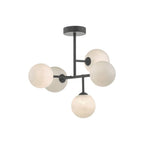 Euan Stylish 5 Light Semi Flush Ceiling Light In Black Finish EUA5422