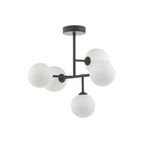 Euan Stylish 5 Light Semi Flush Ceiling Light In Black Finish EUA5422