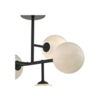 Euan Stylish 5 Light Semi Flush Ceiling Light In Black Finish EUA5422