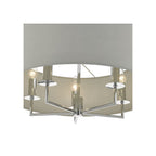 Jamelia 5 Light Ceiling Pendant Light In Polished Chrome Finish With Grey Cotton Shade JAM0539