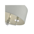 Jamelia 3 Light Ceiling Pendant Light In Polished Chrome Finish With Grey Cotton Shade JAM0339