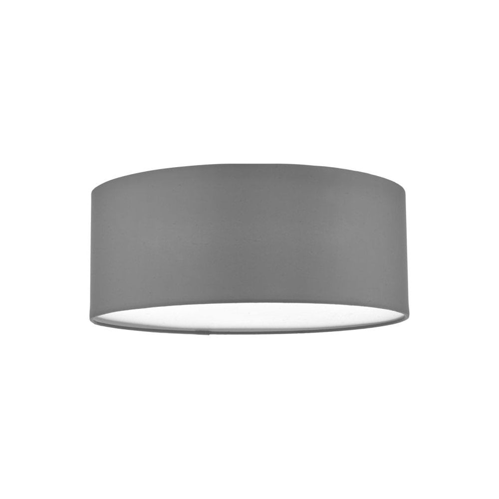 Cierro 3 Light Flush Ceiling Light With Grey Cotton Shade CIE5239