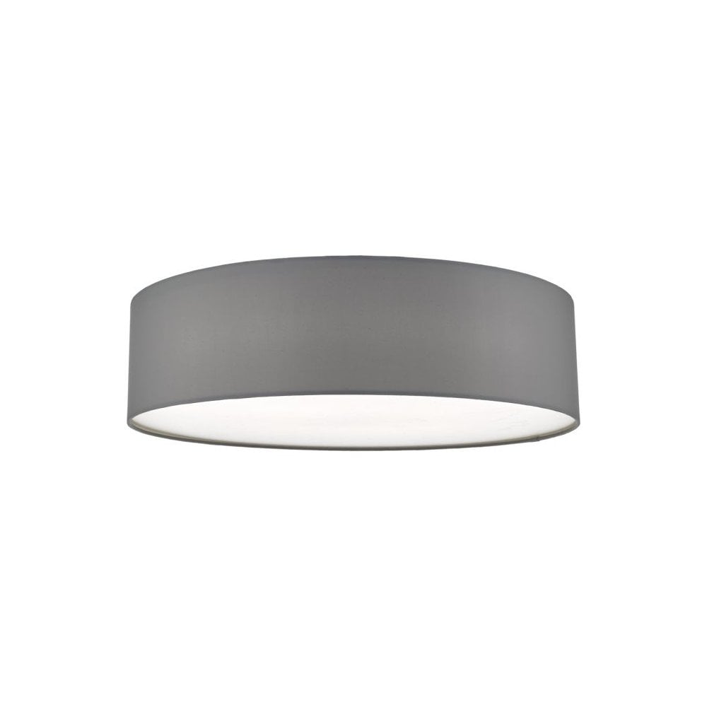 Cierro 4 Light Flush Ceiling Light With Grey Cotton Shade CIE5039