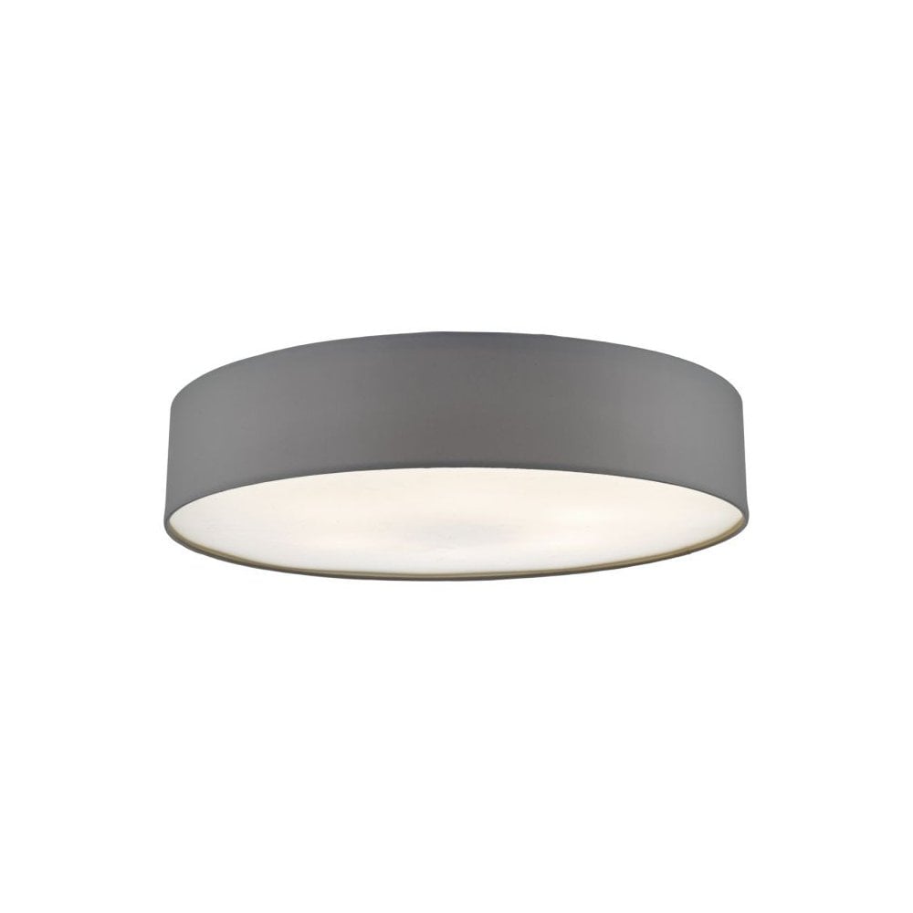 Cierro 6 Light Flush Ceiling Light With Grey Cotton Shade CIE4839