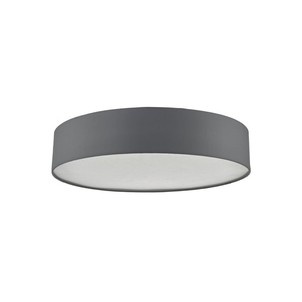 Cierro 6 Light Flush Ceiling Light With Grey Cotton Shade CIE4839