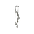 Seta Stunning 6 Light Cluster Ceiling Pendant In Chrome With Smoked Glass SET6410