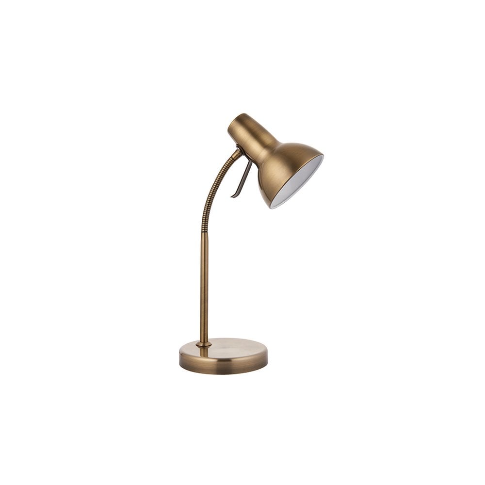 Amalfi Modern USB Task Table Lamp In Antique Brass Finish 76646