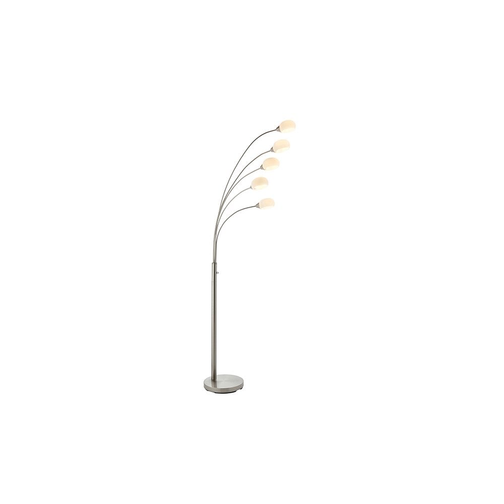 Jaspa Modern LED 5 Light Floor Lamp In Satin Nickel Finish 76568