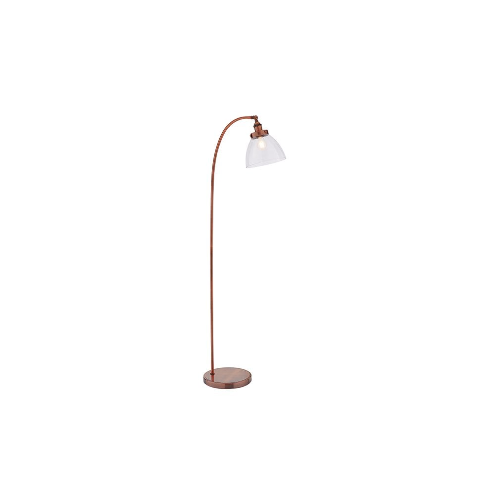Hansen Retro Adjustable Floor Lamp In Aged Copper Finish 77862
