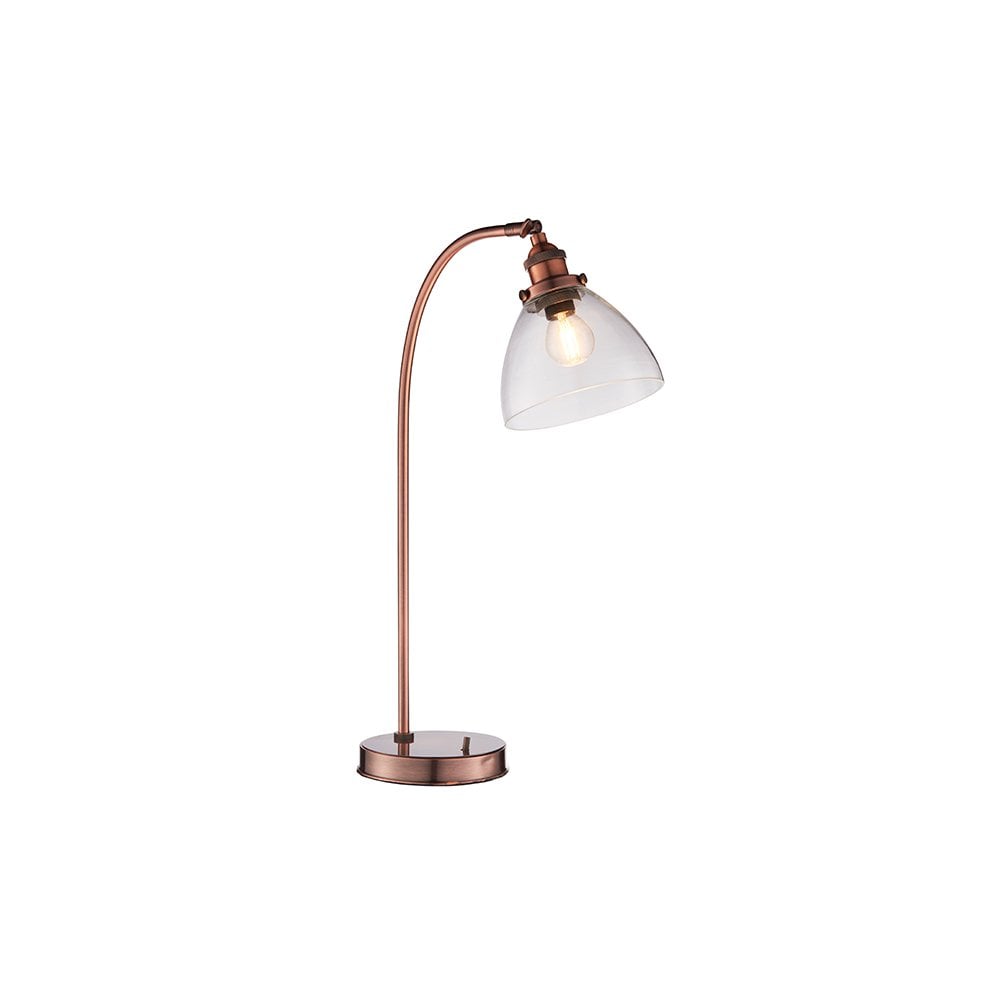 Hansen Retro Adjustable Table Lamp In Aged Copper Finish 77861
