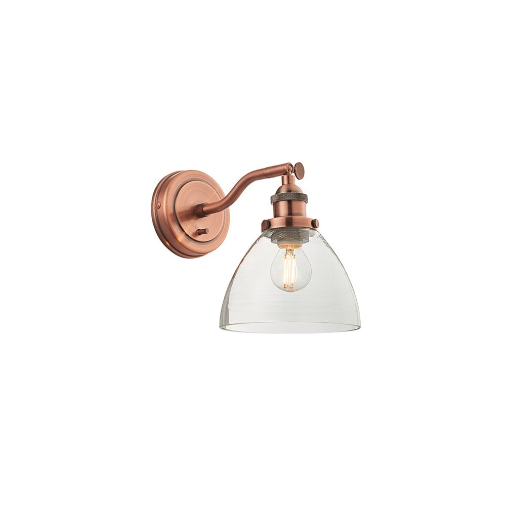 Hansen Retro Adjustable Wall Light In Aged Copper Finish 76334