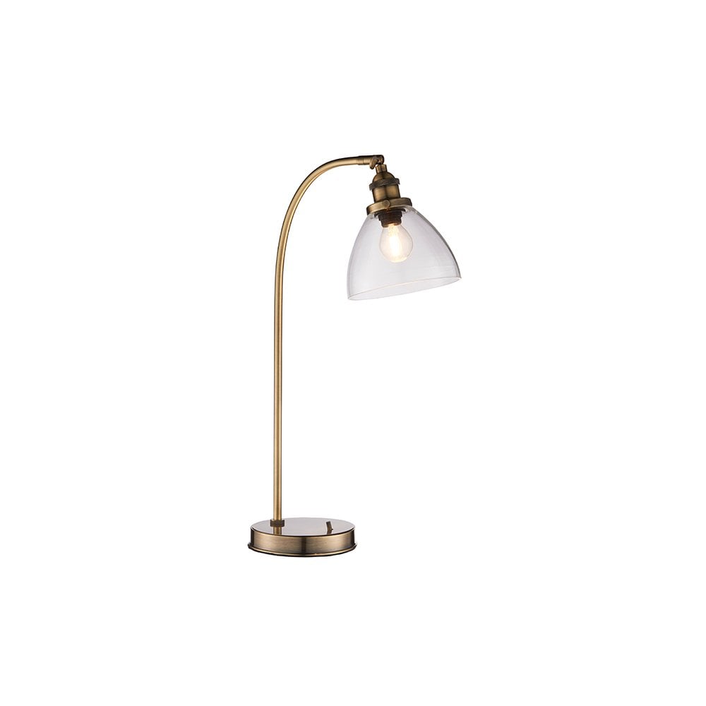 Hansen Retro Adjustable Table Lamp In Antique Brass Finish 77859