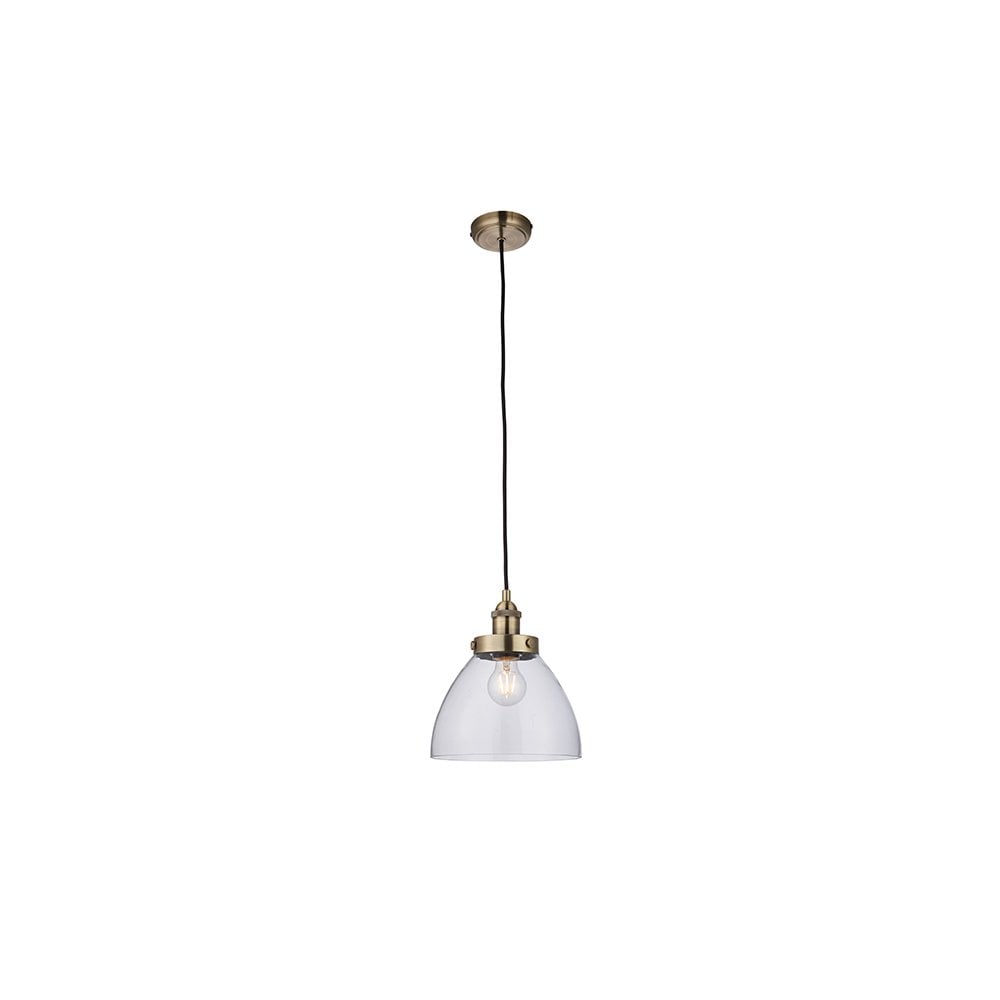 Hansen Retro Ceiling Pendant Light In Antique Brass Finish 77272