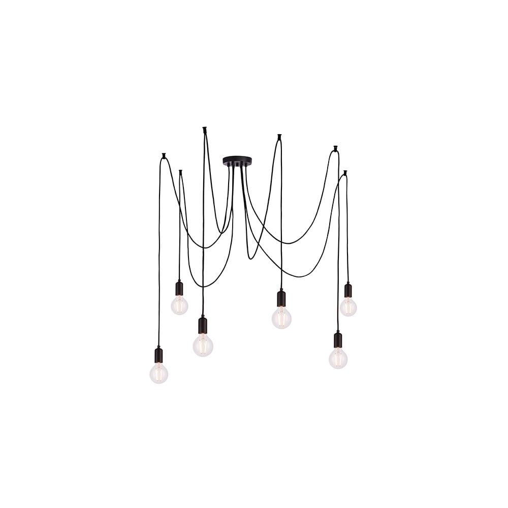 Studio Modern 6 Light Ceiling Pendant In Matt Black Finish 76583