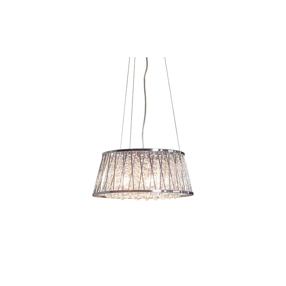 Sophia Stylish 5 Light Ceiling Pendant Light In Chrome Finish With Clear Crystal Glass 76694