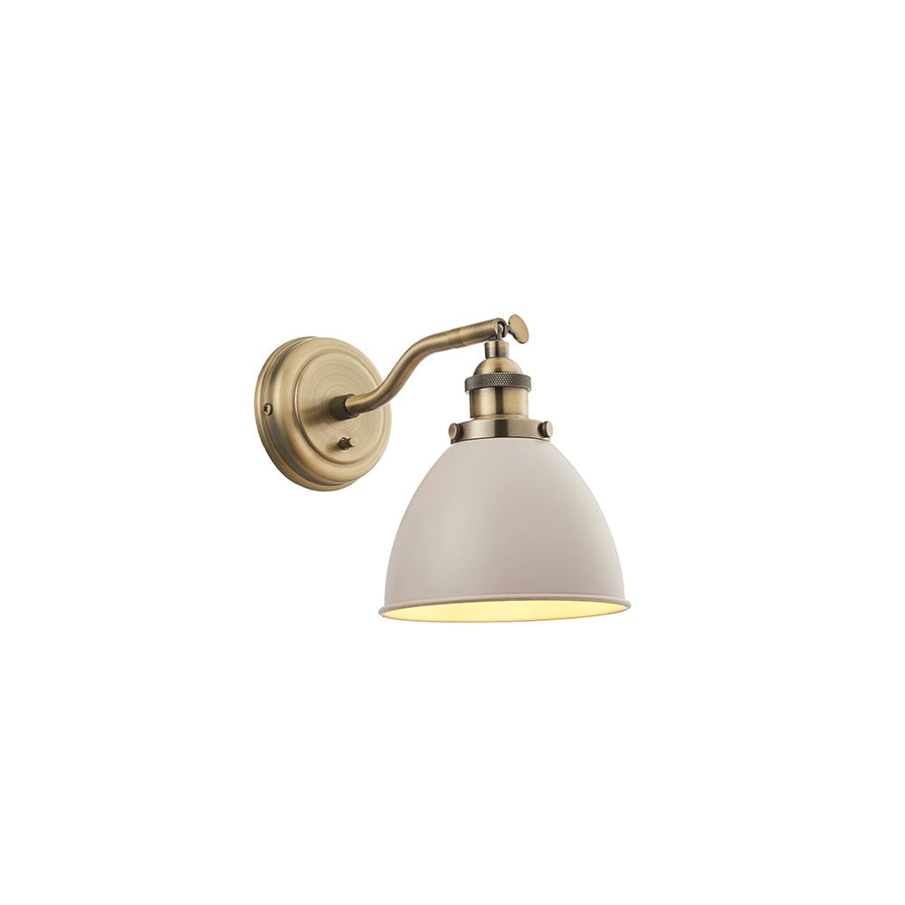Franklin Classic Wall Light In Satin Taupe And Antique Brass Finish 76330