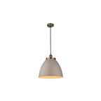 Franklin Medium Ceiling Pendant Light In Satin Taupe And Antique Brass Finish 76327