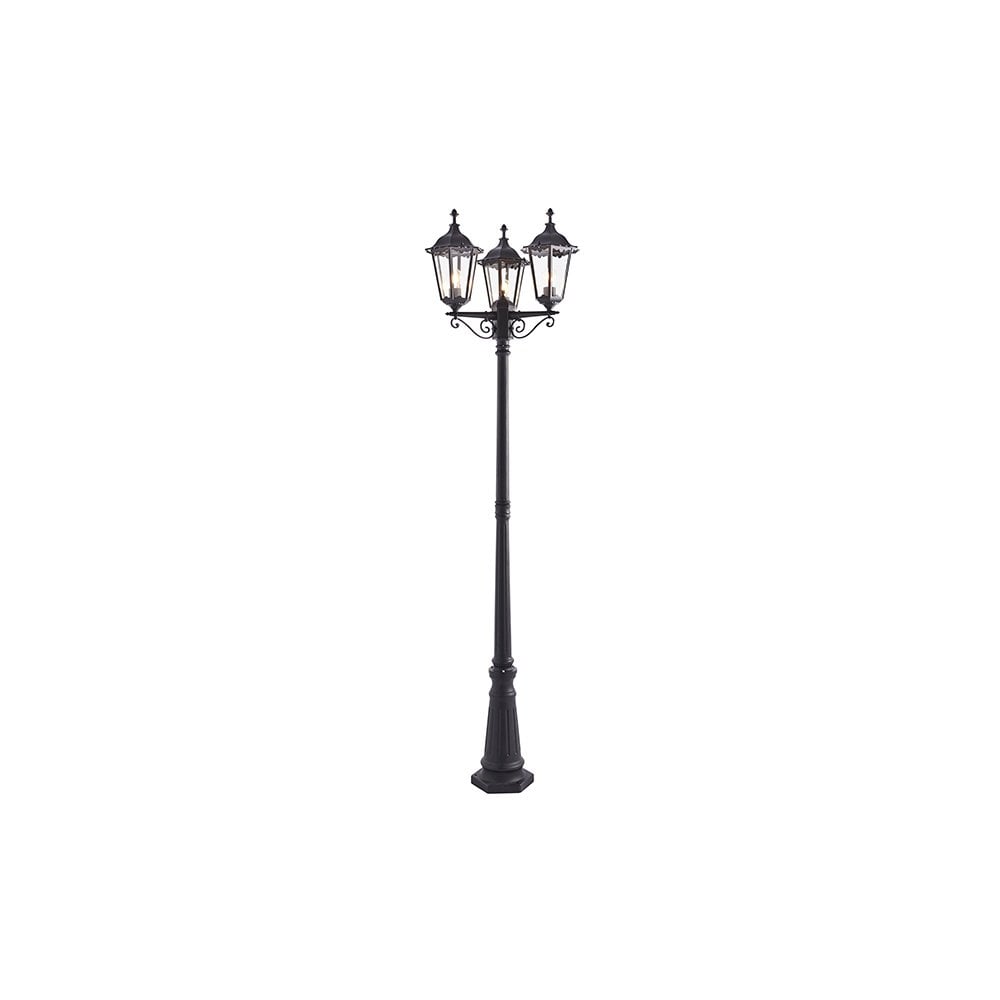 Burford Classic Outdoor 3 Light Lamp Post In Matt Black Finish IP44 76552