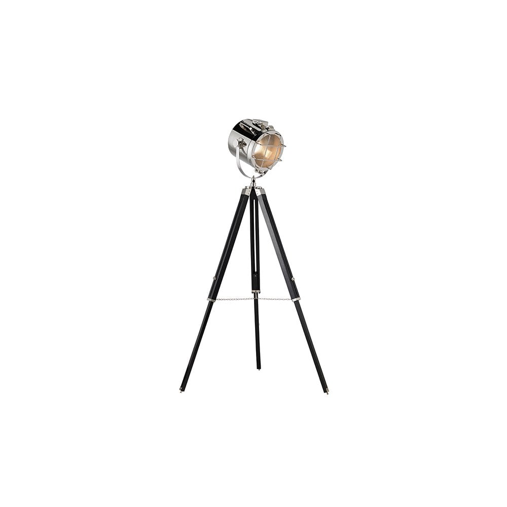 Nautical Floor Lamp In Polished Nickel And Black Paint Finish EH-NAUTICAL-FL