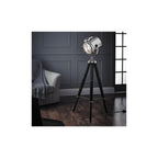 Nautical Floor Lamp In Polished Nickel And Black Paint Finish EH-NAUTICAL-FL