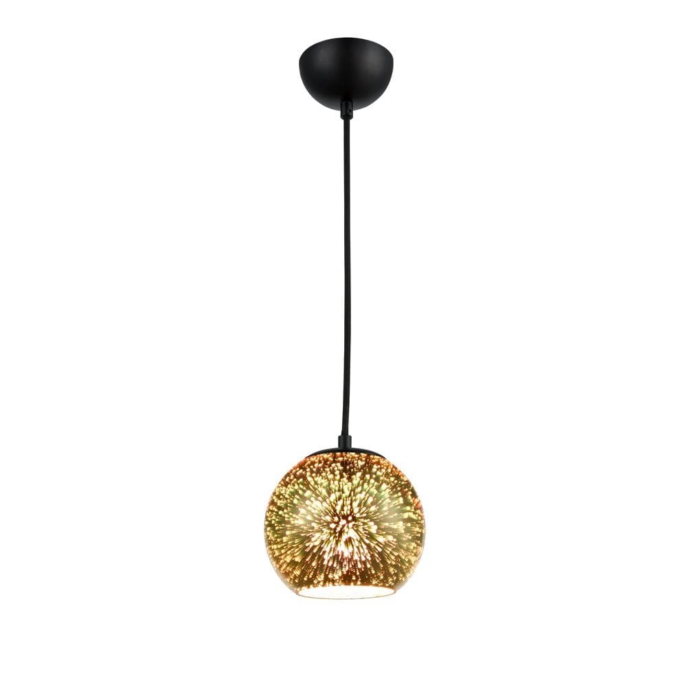 Small Ceiling Pendant Light In Black And Gold With 3D Infinity Effect SUS167