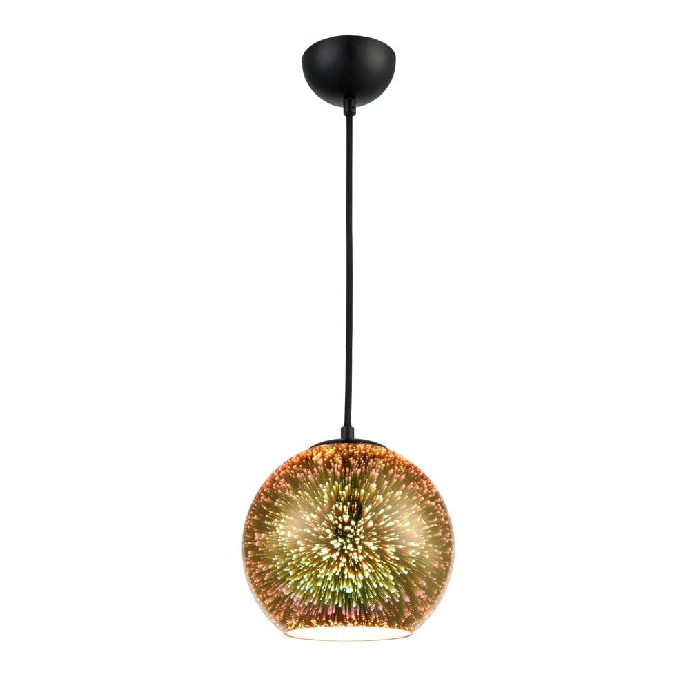 Medium Ceiling Pendant Light In Black And Gold With 3D Infinity Effect SUS168