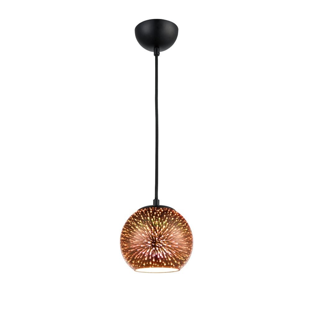 Small Ceiling Pendant Light In Black And Copper With 3D Infinity Effect PCH170