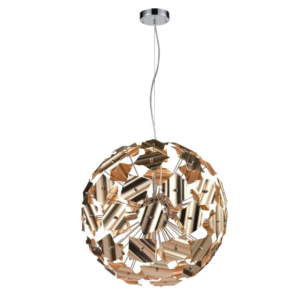 Spherical Large Ceiling Pendant Light In Gold and Chrome Finish FL2392-9