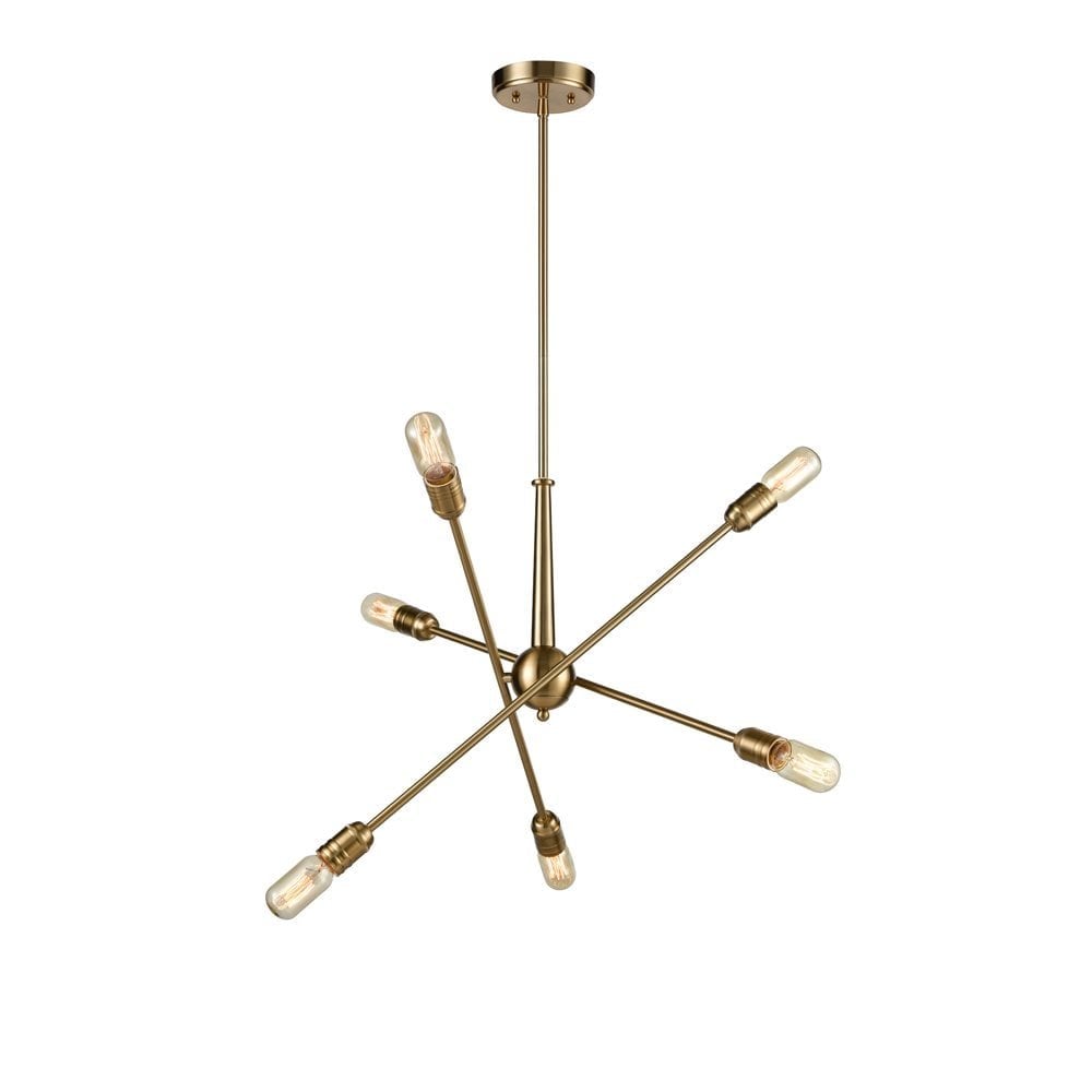 Modern 6 Light Ceiling Fitting In Matt Gold Finish FL2398-6