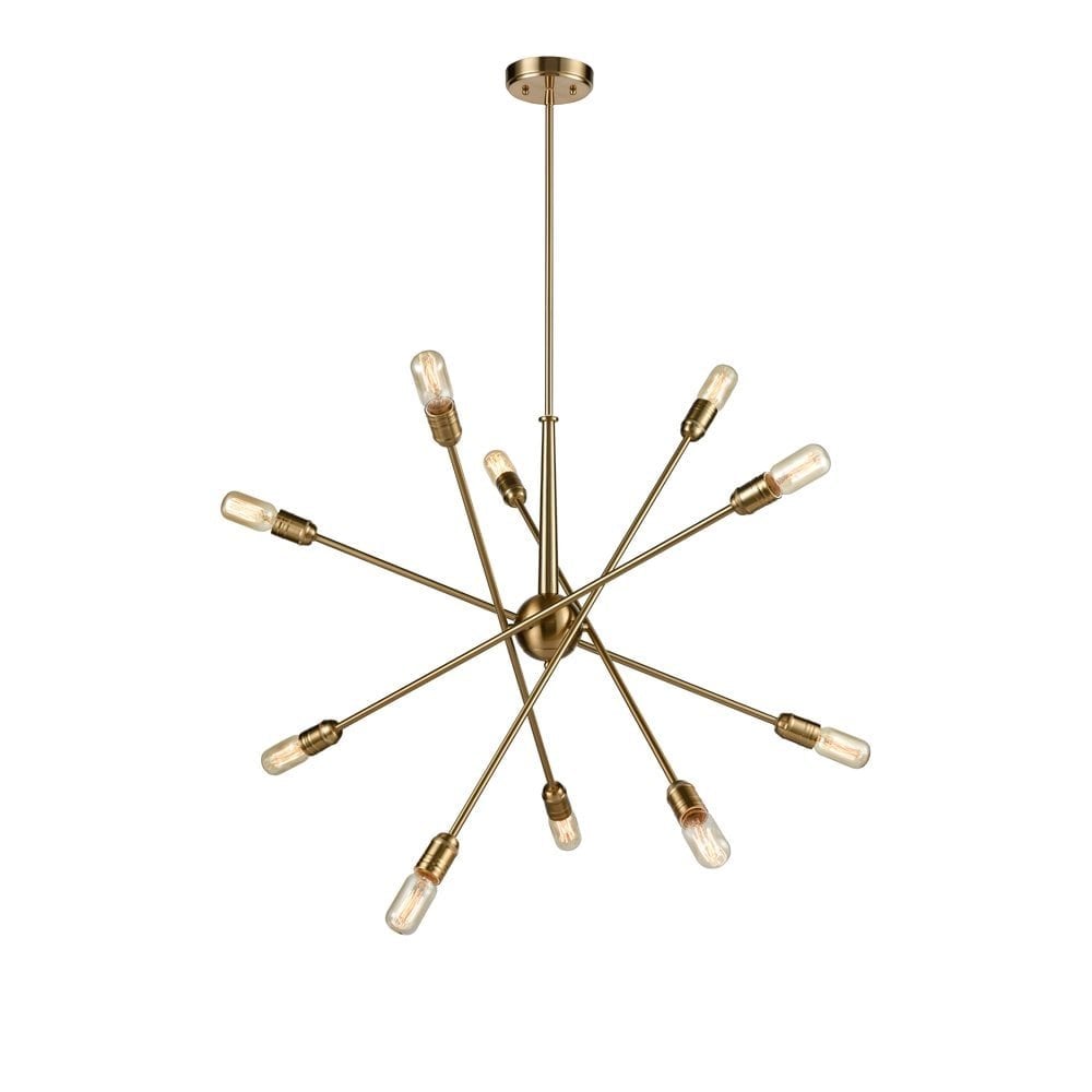 Modern 10 Light Ceiling Fitting In Matt Gold Finish FL2398-10