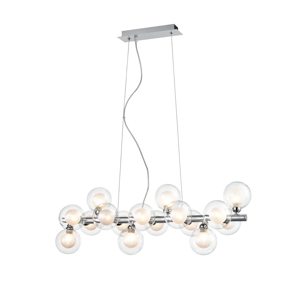 Modern 16 Light Ceiling Pendant Light In Polished Chrome With Glass Shades FL2400-16